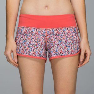Lululemon Women's Run: Speed Short *4-way Stretch Prism Petal Multi / Atomic Red